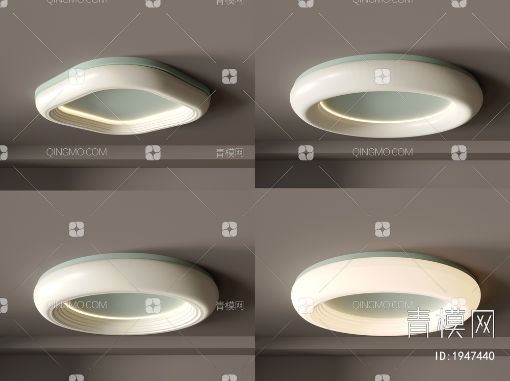 吸顶灯 客厅灯 卧室灯 圆形灯具组合3D模型下载【ID:1947440】