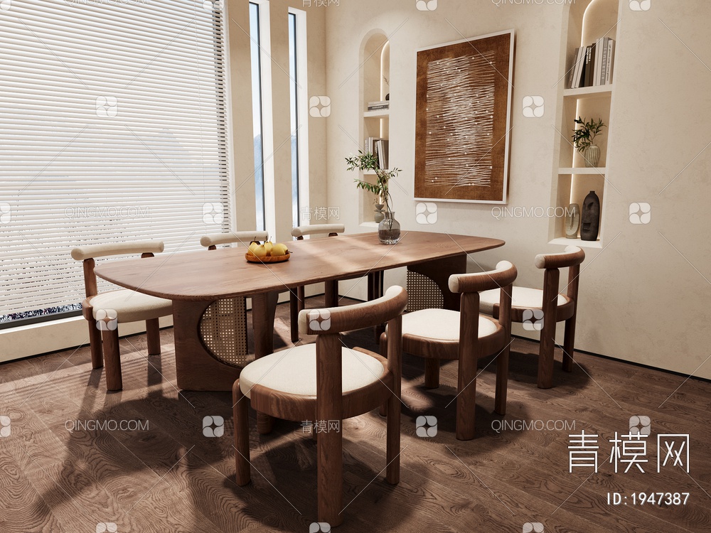 餐桌椅组合3D模型下载【ID:1947387】