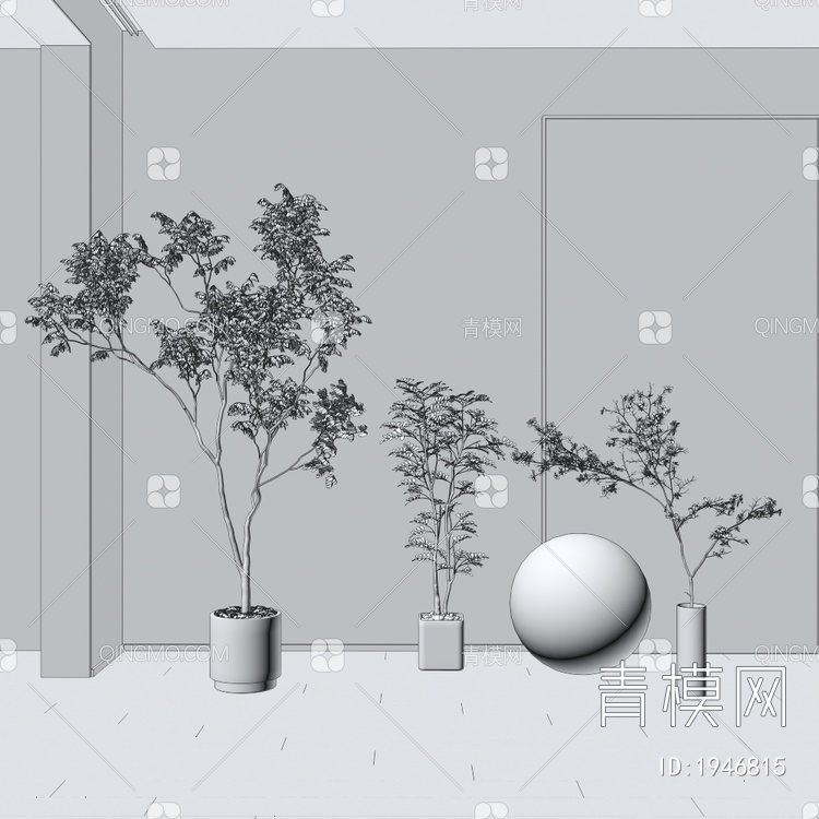 盆栽植物3D模型下载【ID:1946815】