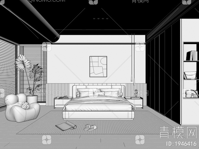 家居卧室3D模型下载【ID:1946416】