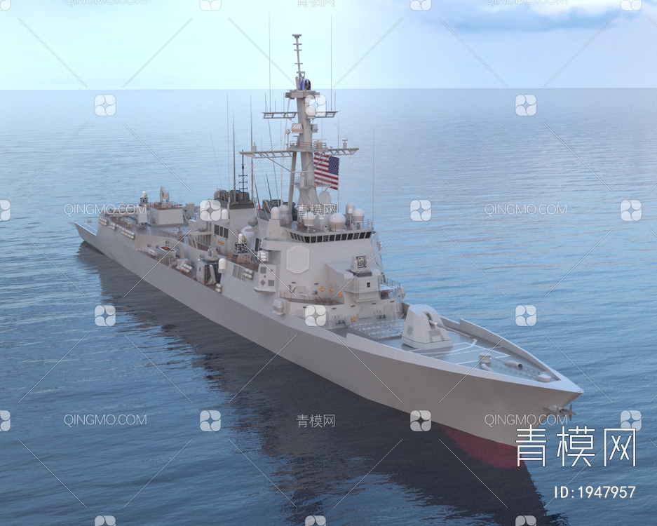 美国海军新升级驱逐舰阿利伯克3D模型下载【ID:1947957】