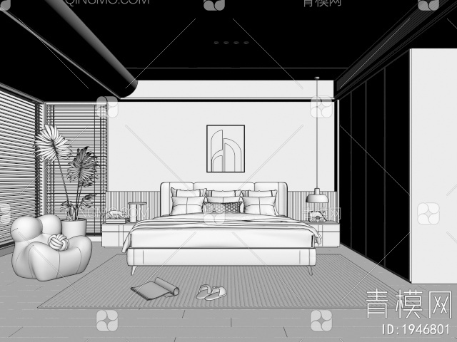 家居卧室3D模型下载【ID:1946801】