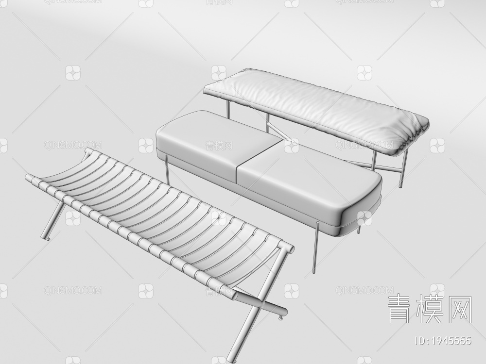 长凳组合3D模型下载【ID:1945555】
