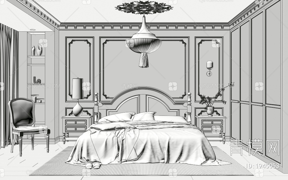 家居卧室3D模型下载【ID:1945053】