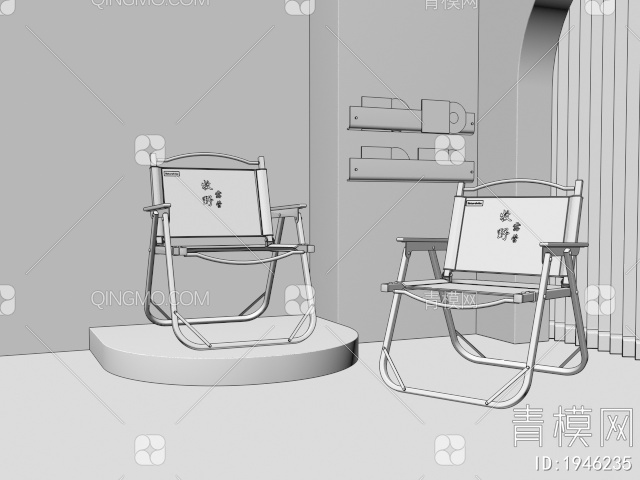 现在露营折叠椅 户外椅3D模型下载【ID:1946235】