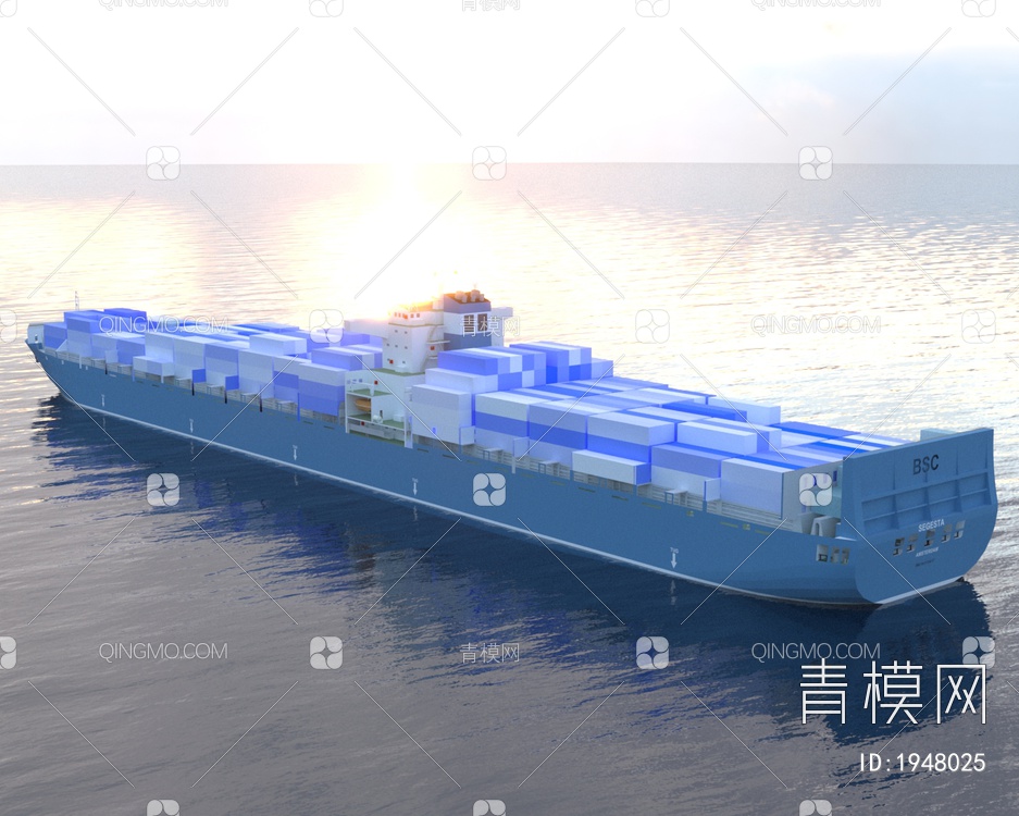 远洋货运货船3D模型下载【ID:1948025】