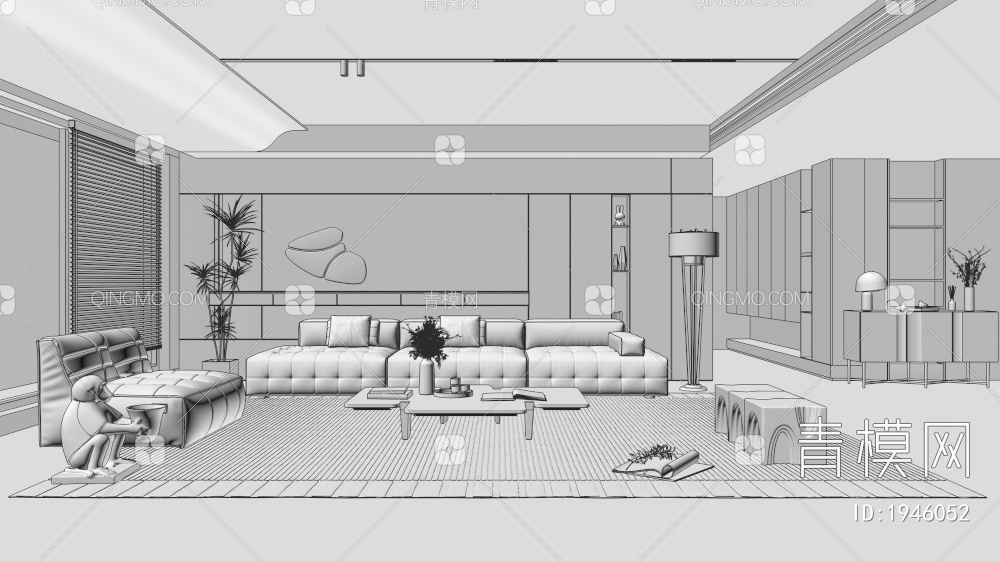 家居客厅3D模型下载【ID:1946052】