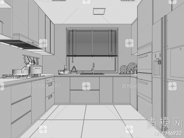 厨房，橱柜3D模型下载【ID:1946932】