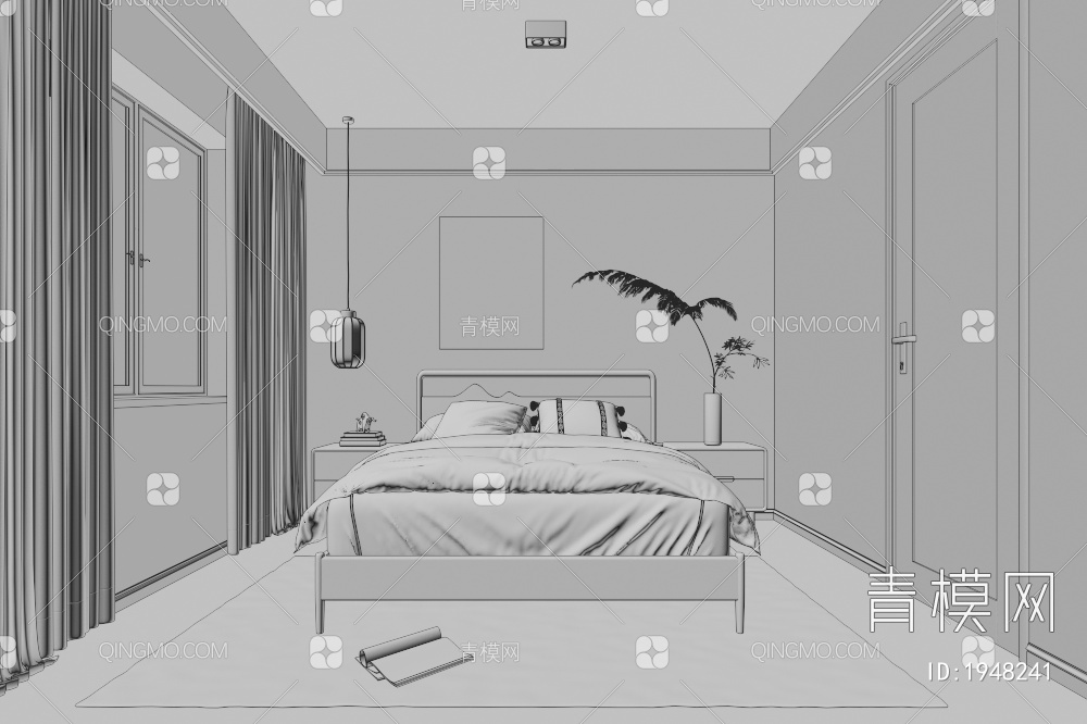 卧室3D模型下载【ID:1948241】