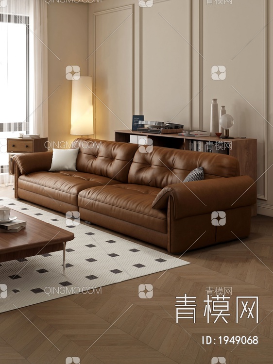 复古沙发3D模型下载【ID:1949068】