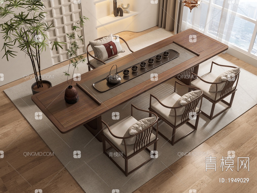 茶桌椅组合3D模型下载【ID:1949029】