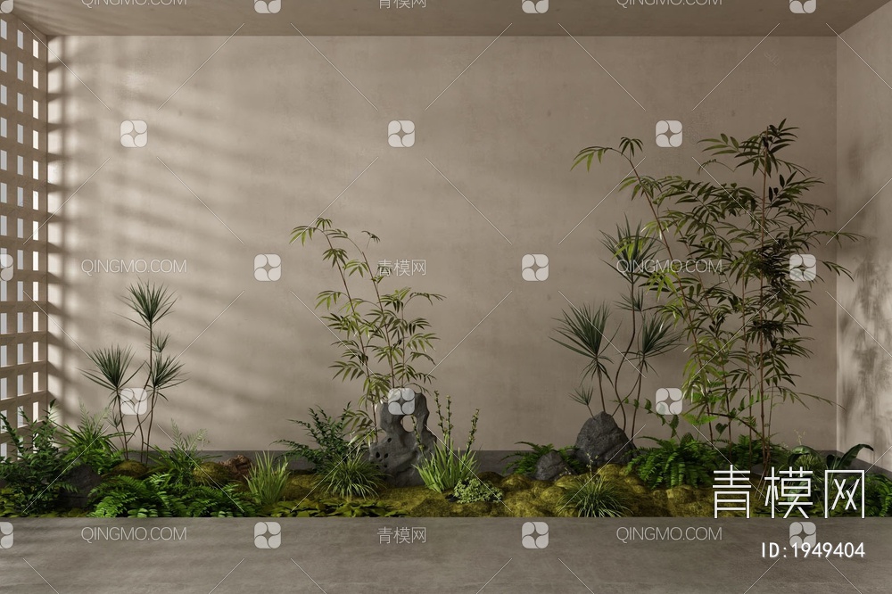 室内造景 植物堆 微地形3D模型下载【ID:1949404】