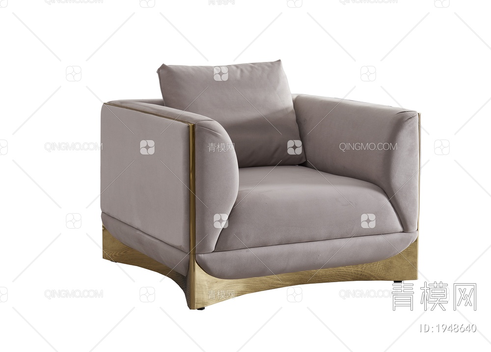 单体沙发 单人位3D模型下载【ID:1948640】