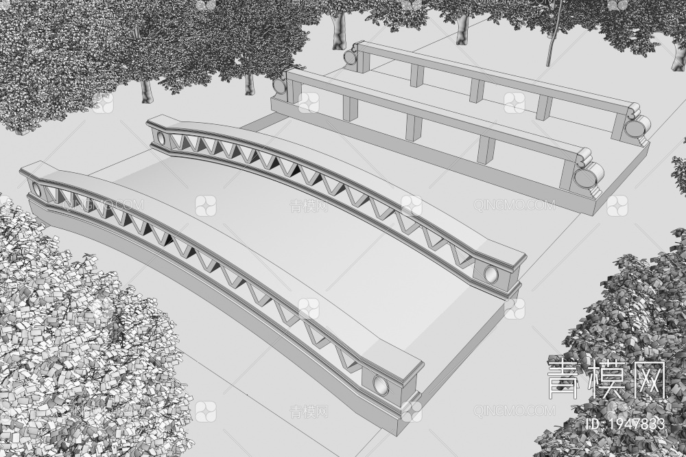 景观石板桥3D模型下载【ID:1947833】