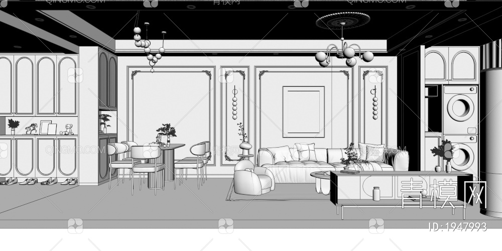 客餐厅3D模型下载【ID:1947993】
