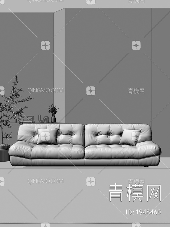 双人沙发3D模型下载【ID:1948460】