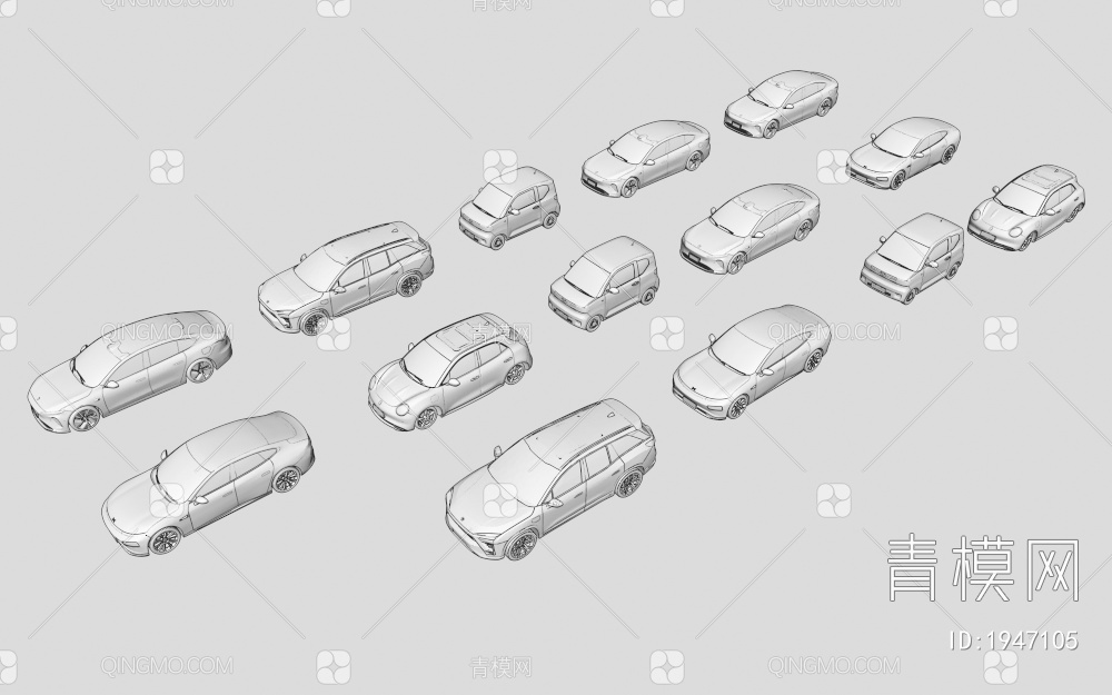 电动汽车合集3D模型下载【ID:1947105】