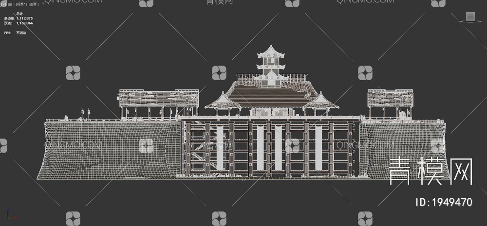 东方古代防御建筑-城堡3D模型下载【ID:1949470】