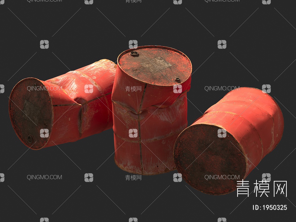 汽油桶 铁桶 油桶 生锈的金属桶3D模型下载【ID:1950325】