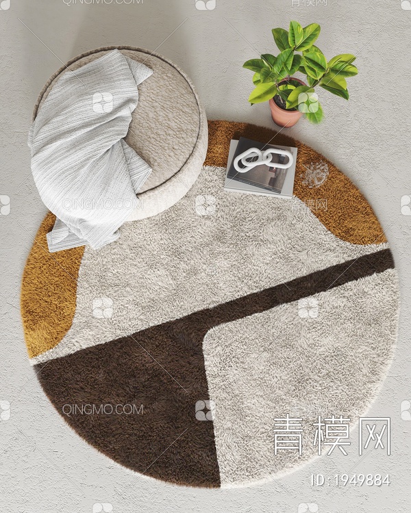 圆形卧室地毯3D模型下载【ID:1949884】