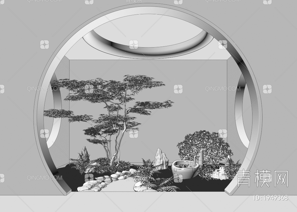 天井庭院景观3D模型下载【ID:1949368】