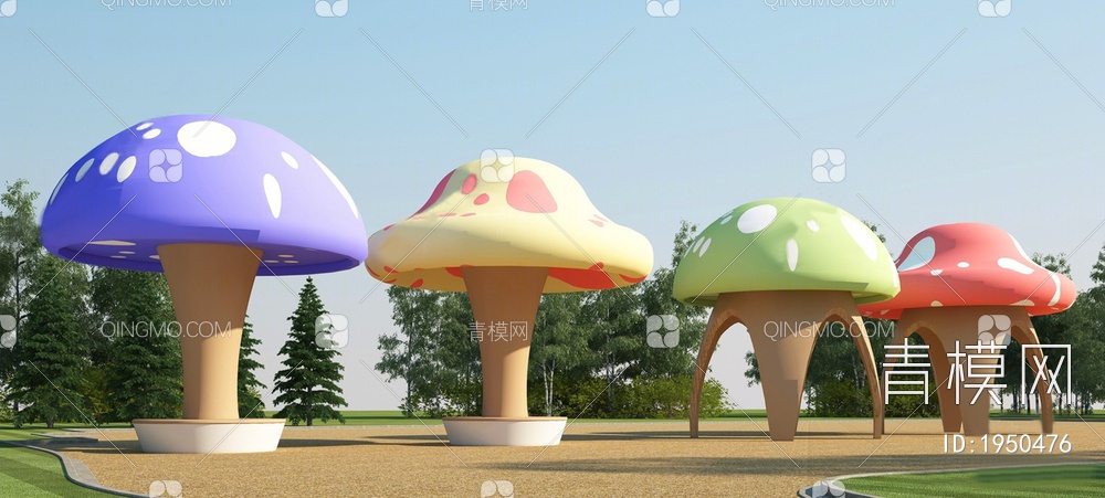蘑菇亭子3D模型下载【ID:1950476】