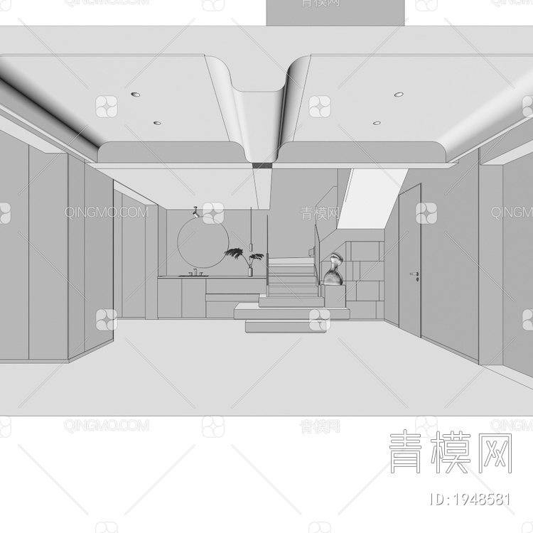 别墅地下室楼梯间3D模型下载【ID:1948581】