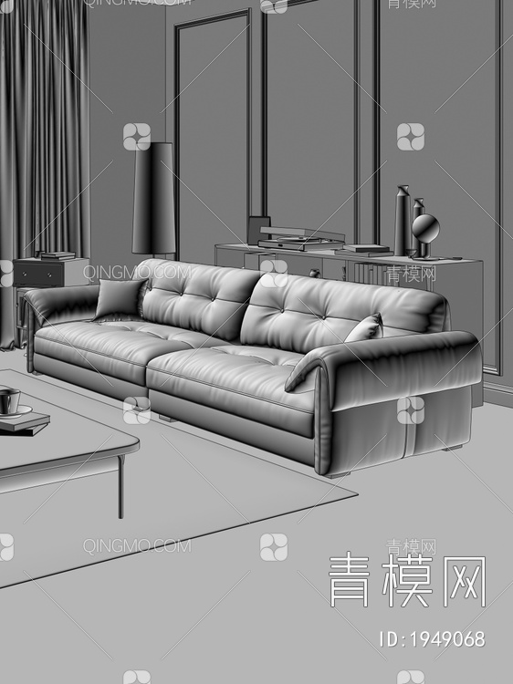 复古沙发3D模型下载【ID:1949068】