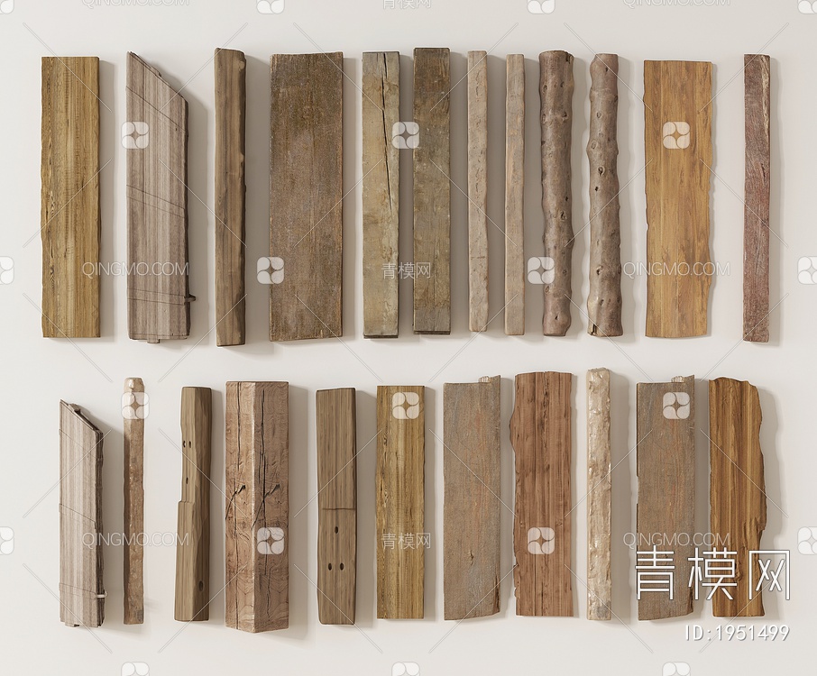 旧木头 木条 木块3D模型下载【ID:1951499】