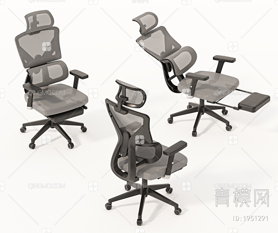 办公椅，午休椅，转椅，高背椅，班椅，休闲椅3D模型下载【ID:1951291】