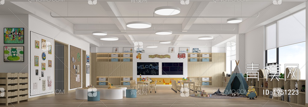 幼儿园教室3D模型下载【ID:1951223】