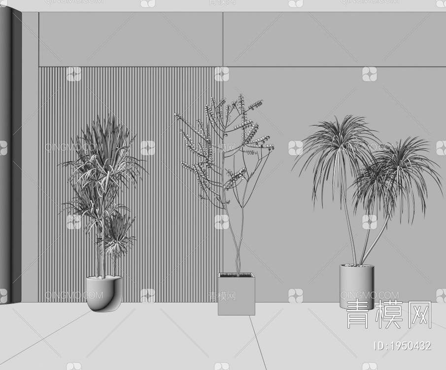 盆栽盆景 绿植植物 花盆 绿植3D模型下载【ID:1950432】