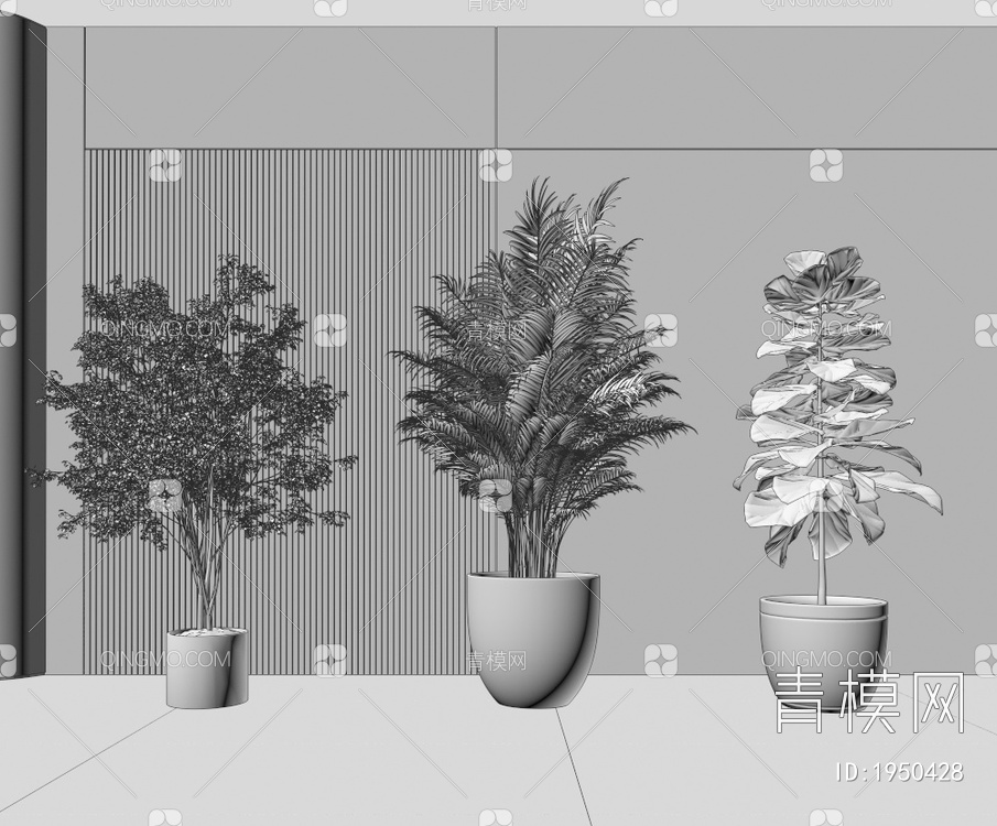 盆栽盆景 绿植植物 花盆 绿植3D模型下载【ID:1950428】