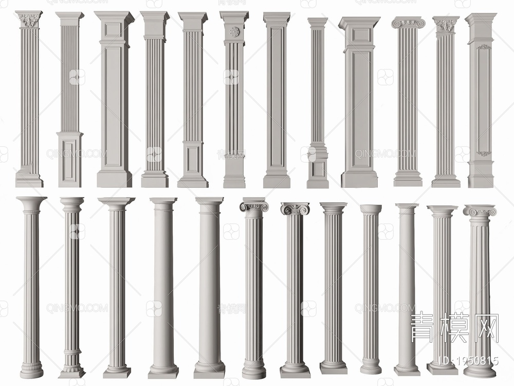 罗马石膏柱子3D模型下载【ID:1950815】