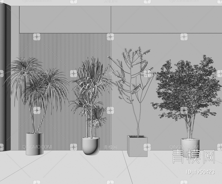 盆栽盆景 绿植植物 花盆 绿植3D模型下载【ID:1950423】
