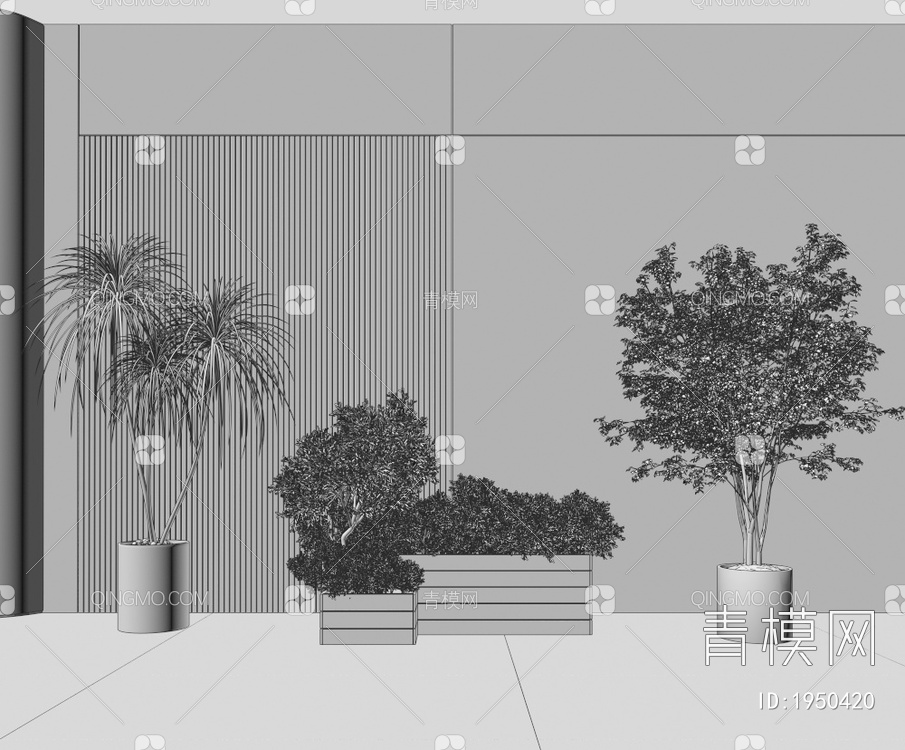 盆栽盆景 绿植植物 花盆 绿植3D模型下载【ID:1950420】