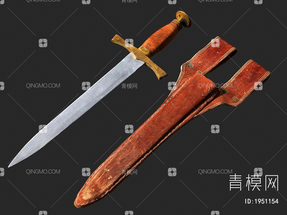 剑 宝剑 匕首 剑鞘 刀剑 兵器3D模型下载【ID:1951154】