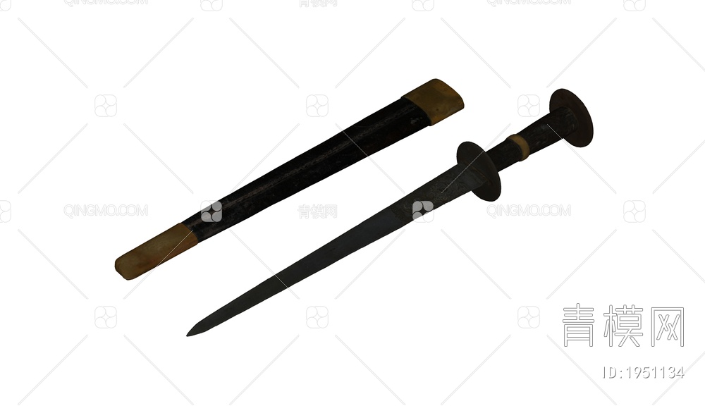 剑 宝剑 匕首 剑鞘 刀剑 兵器SU模型下载【ID:1951134】