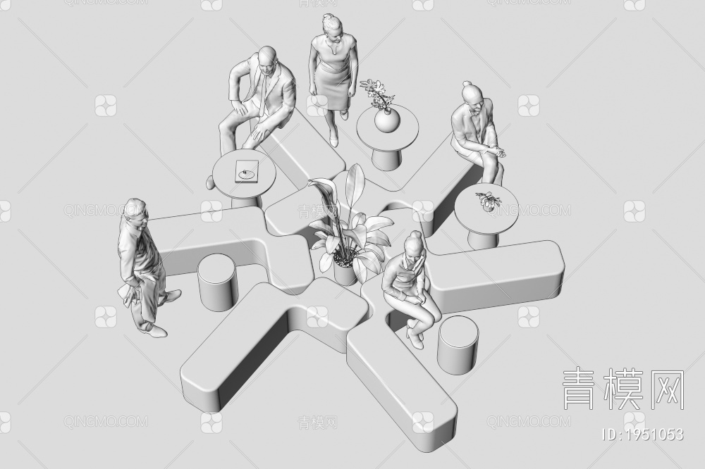 异性沙发 办公休闲沙发3D模型下载【ID:1951053】