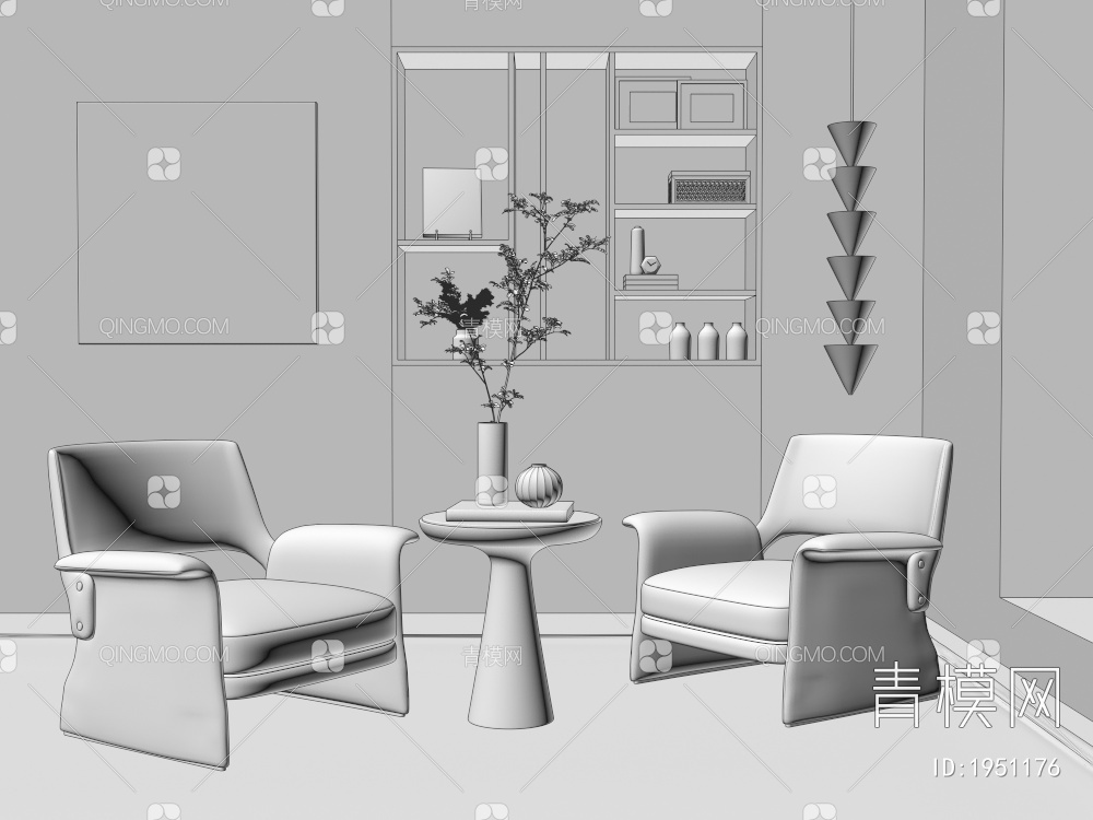 单人沙发组合3D模型下载【ID:1951176】