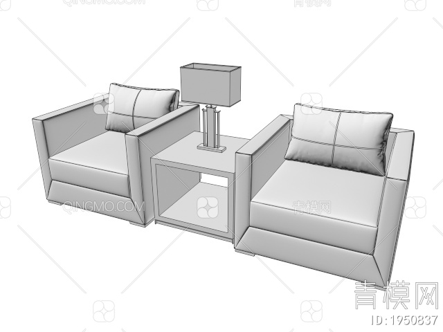 单人沙发3D模型下载【ID:1950837】