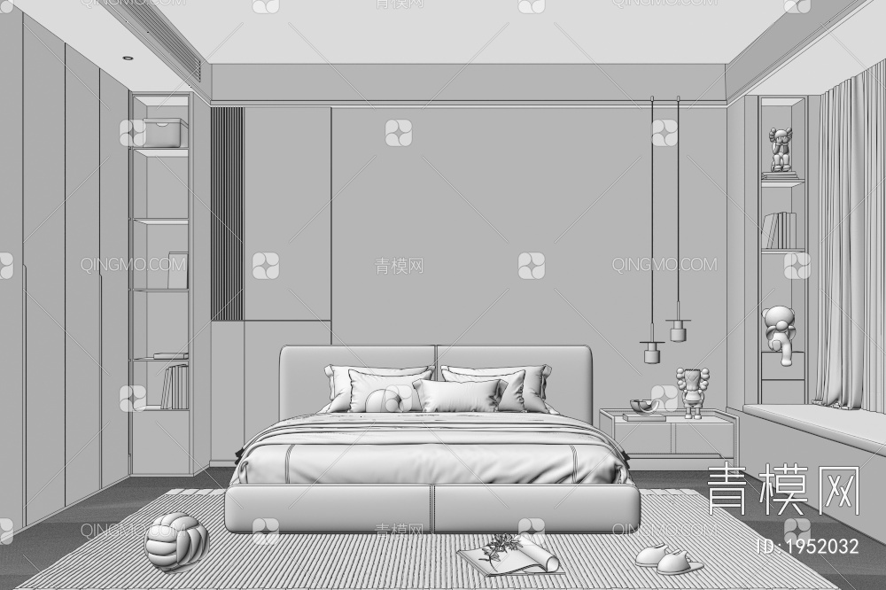 卧室3D模型下载【ID:1952032】