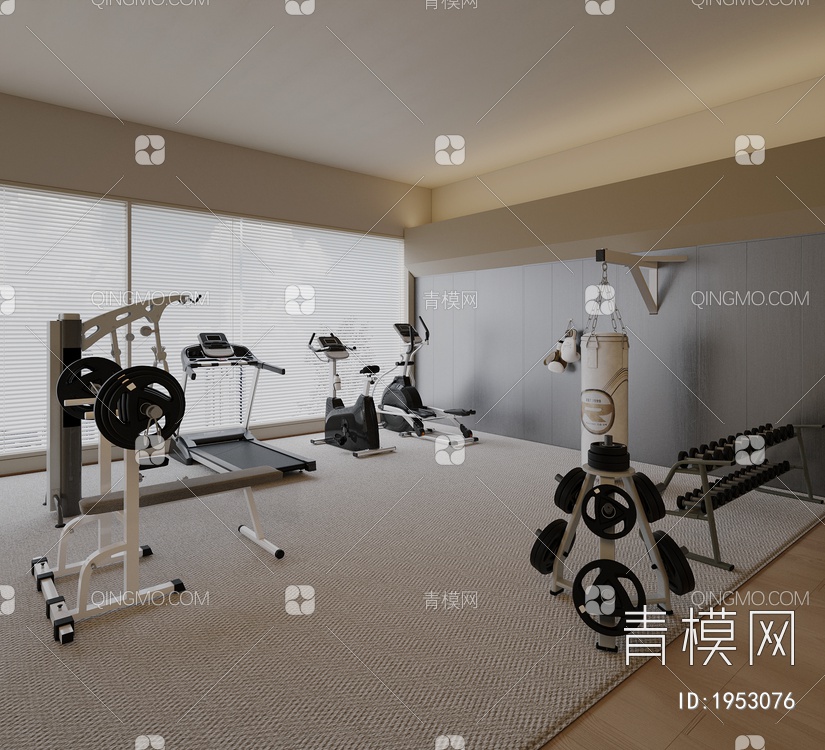 健身器材，跑步机3D模型下载【ID:1953076】