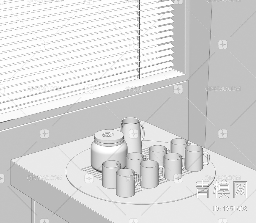 玻璃茶具3D模型下载【ID:1951608】