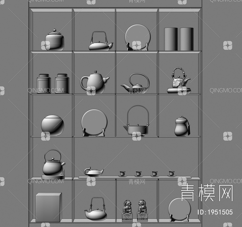 茶具 茶叶罐 茶壶 茶饼3D模型下载【ID:1951505】