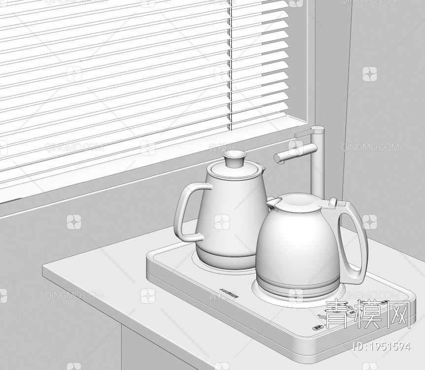 自动上水茶台烧水壶3D模型下载【ID:1951594】