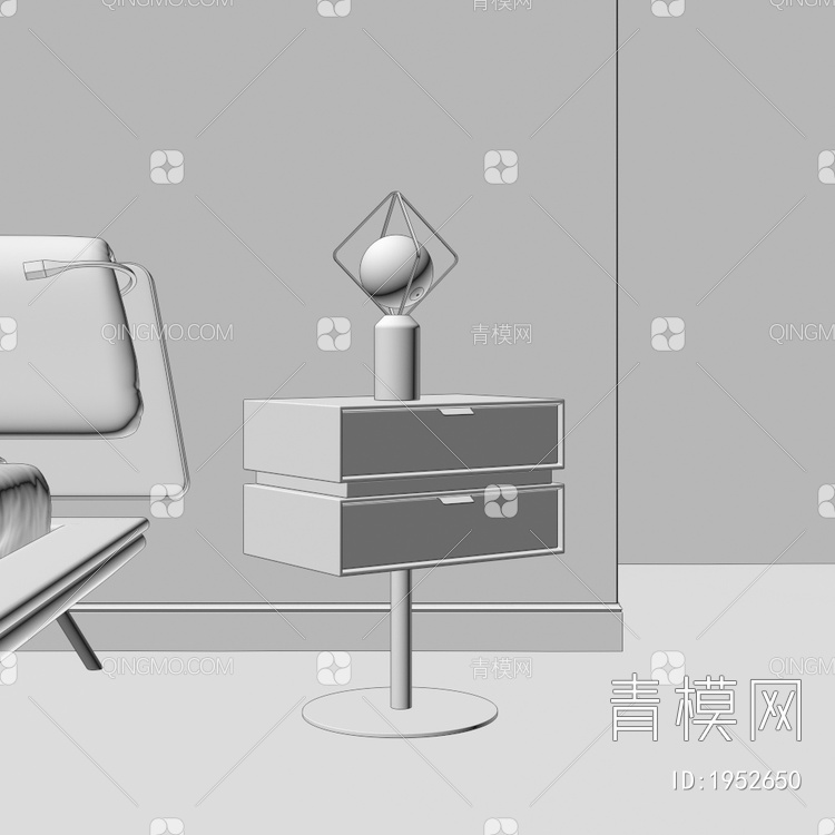 床头柜 柜子3D模型下载【ID:1952650】
