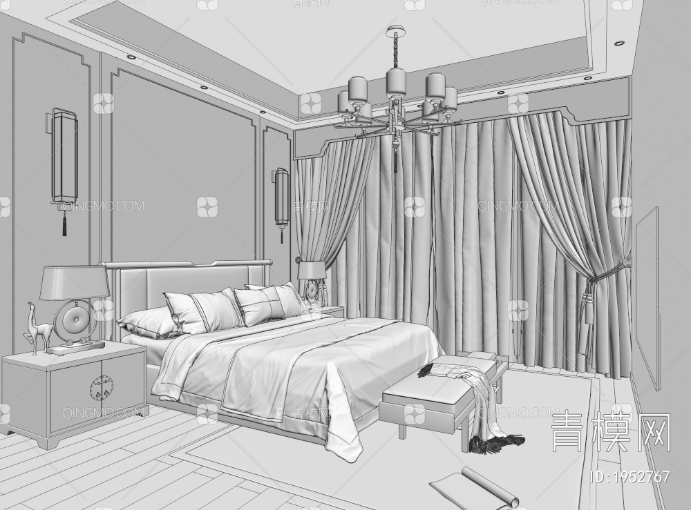 家居卧室3D模型下载【ID:1952767】