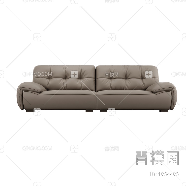 皮革双人沙发SU模型下载【ID:1954495】