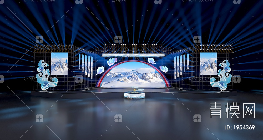 【舞台 浪花舞台 藏式舞台3D模型】-现代VR有灯光有贴图MAX2016舞台 浪花舞台 藏式舞台3d模型下载-ID1954369-免费 ...
